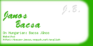 janos bacsa business card
