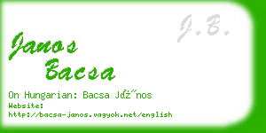 janos bacsa business card